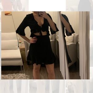 Fashion Nova Ruffle Mini Dress in Black